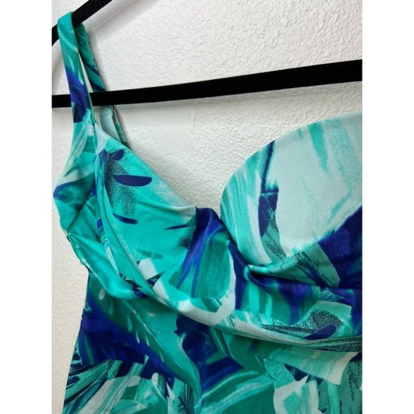 Soma women's 34B green tropical print tankini swim top underwire pin up style - Picture 3 of 6